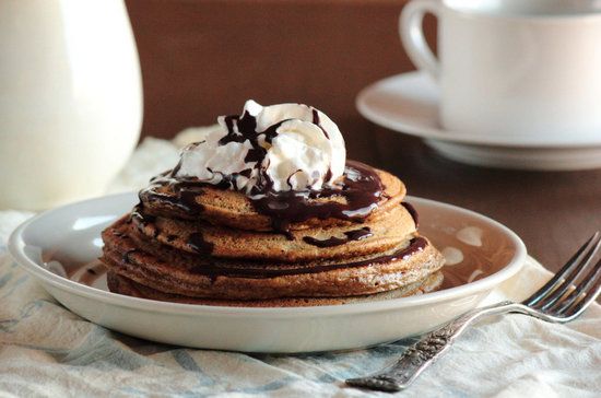 Cappuccino Pancakes with Nutella Drizzle